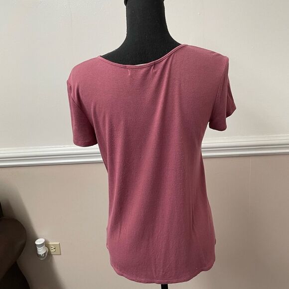 Pink Rose Cross Front Tee - Picture 2 of 3